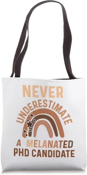 Black PhD Student Melanated Doctoral Candidate Boho Rainbow Tote Bag