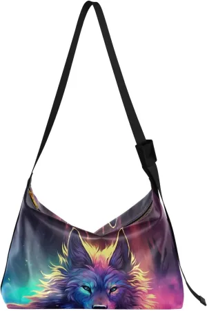 Blue Butterflies on White Woman Shoulder Bag, Vegan Crossbody Bag, Vegan Shoulder Bag