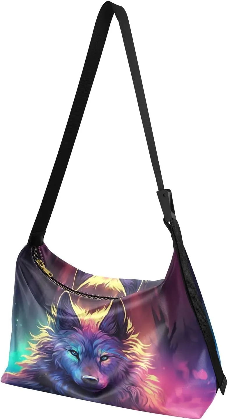 Blue Butterflies on White Woman Shoulder Bag, Vegan Crossbody Bag, Vegan Shoulder Bag