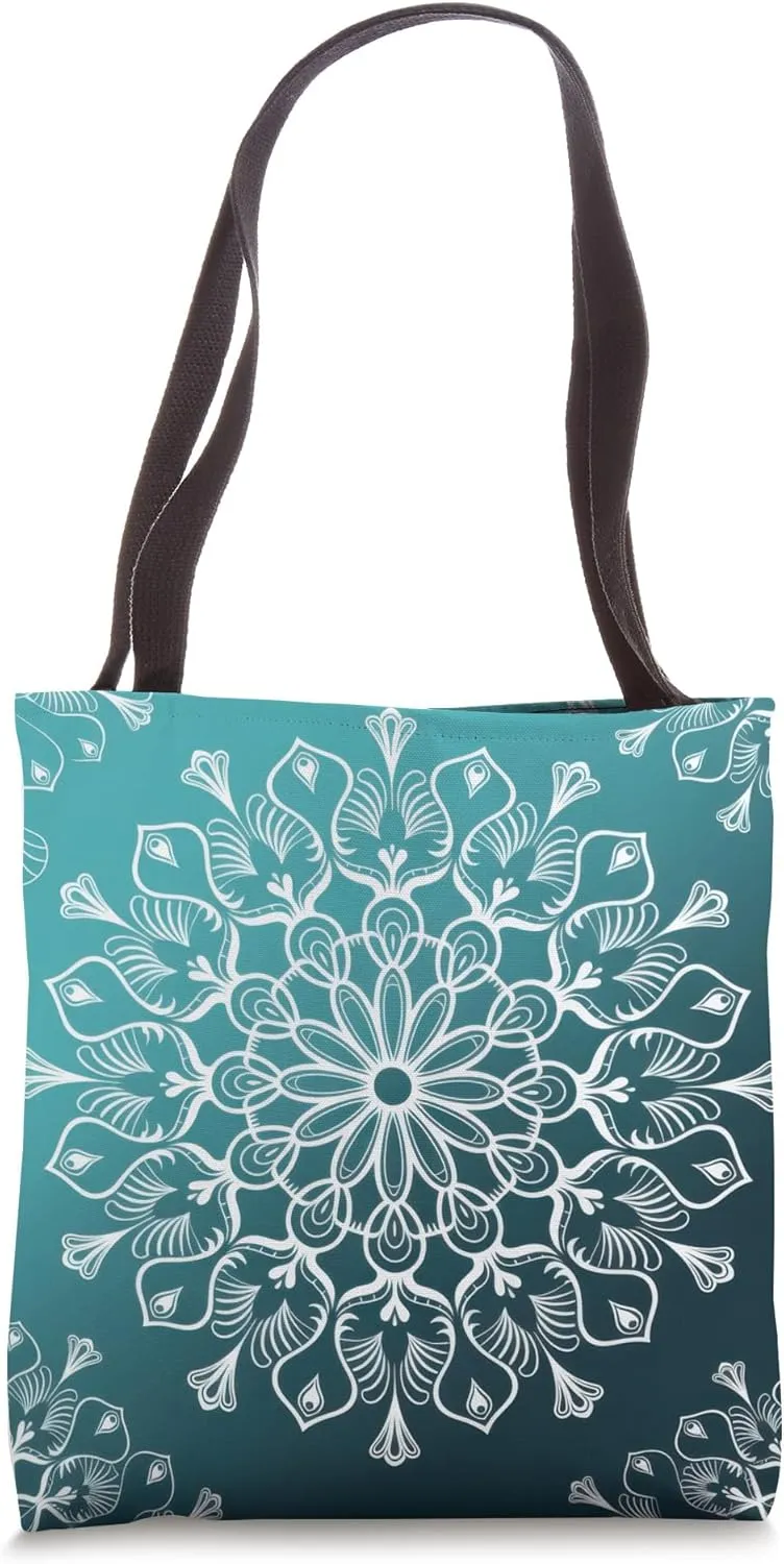 Blue Ombre Gradient Watercolor Boho Bohemian Zen Tote Bag