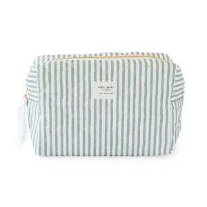 Blue Stripe Large Cosmetic Pouch
