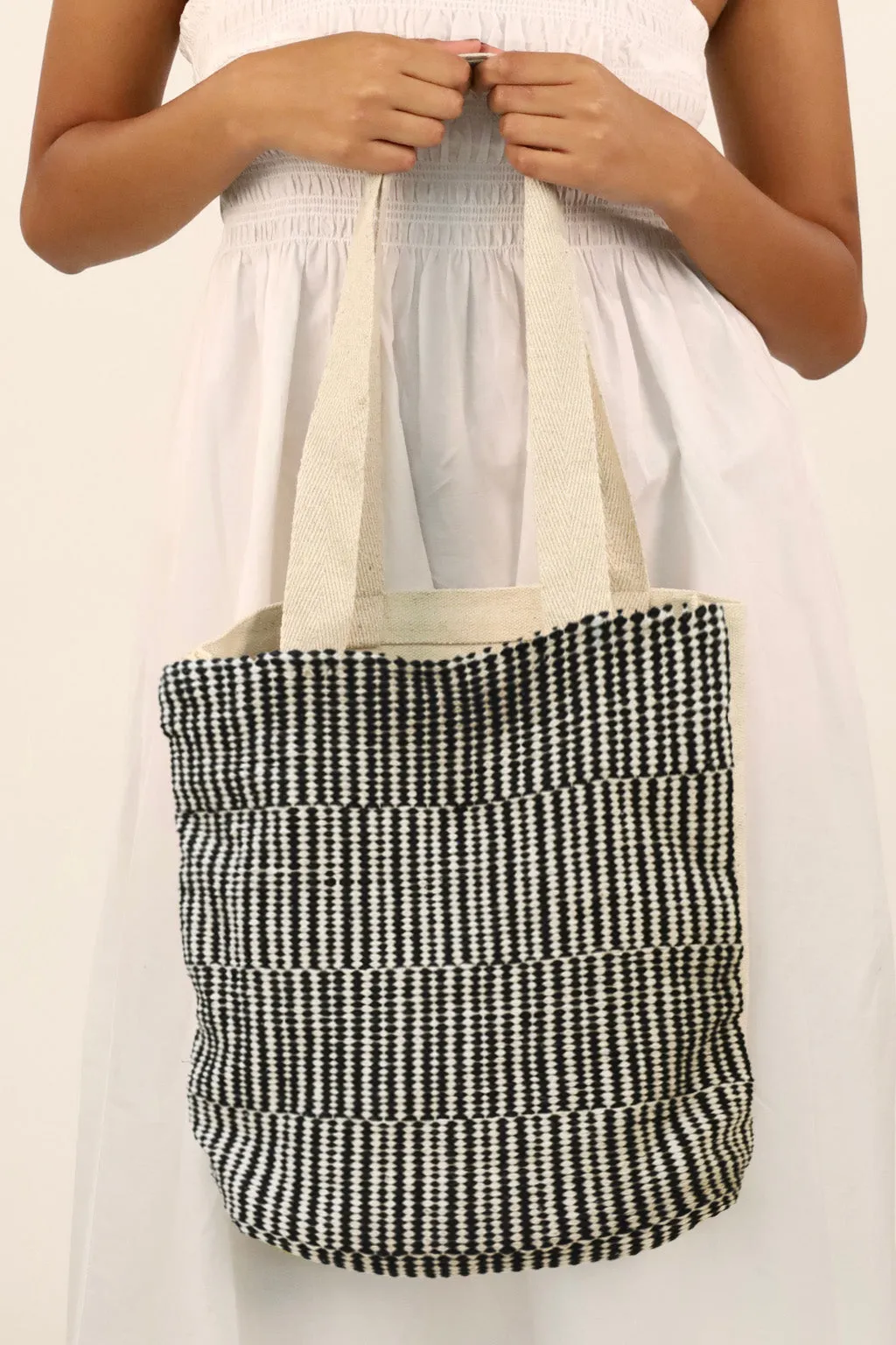 Bohemian Black Stripes Tote Bag