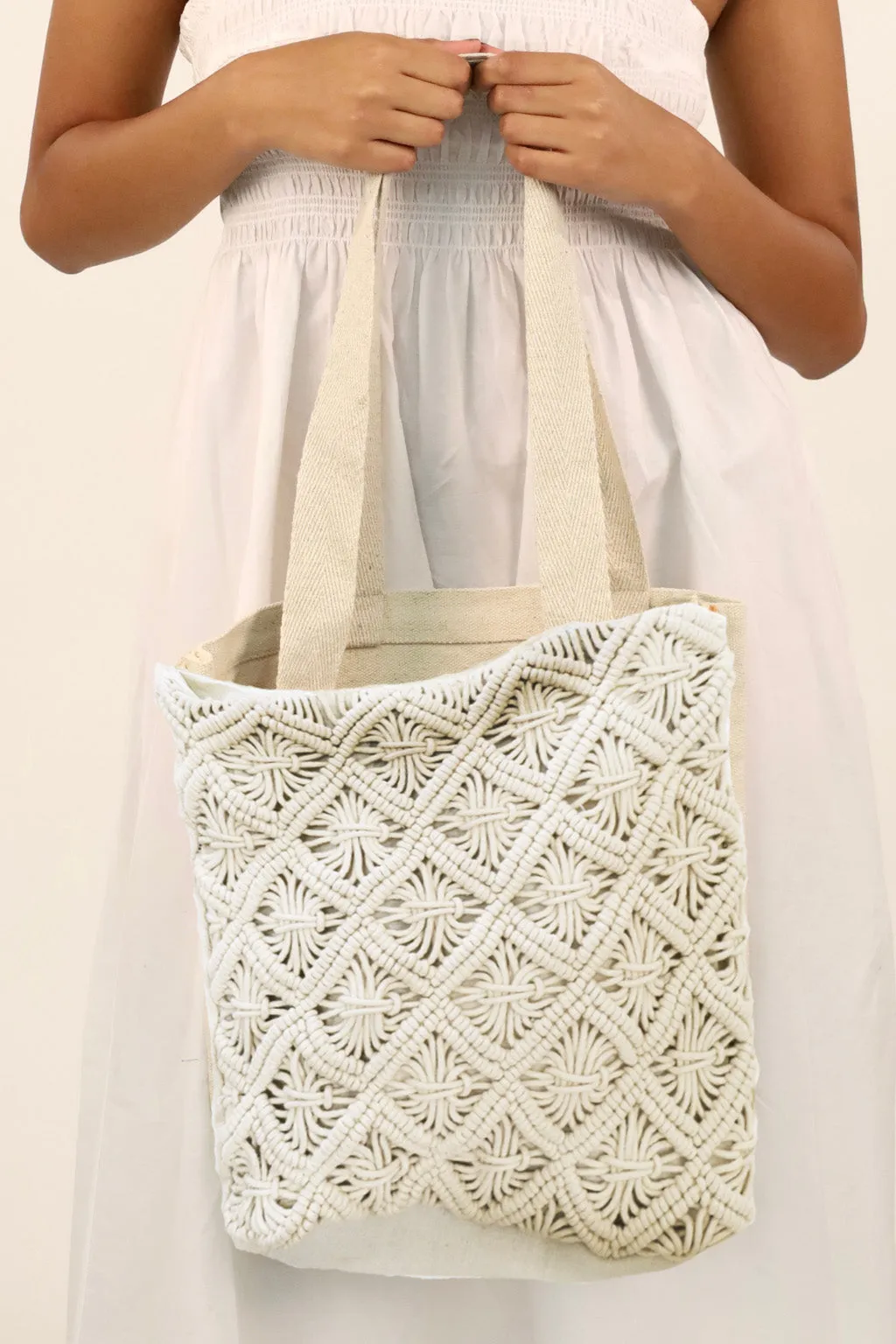 Bohemian Macrame Loops Tote Bag