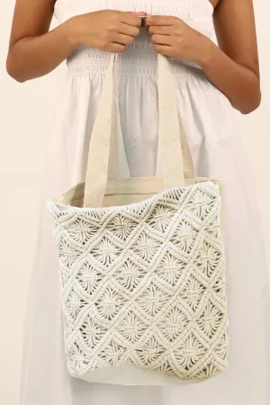 Bohemian Macrame Loops Tote Bag