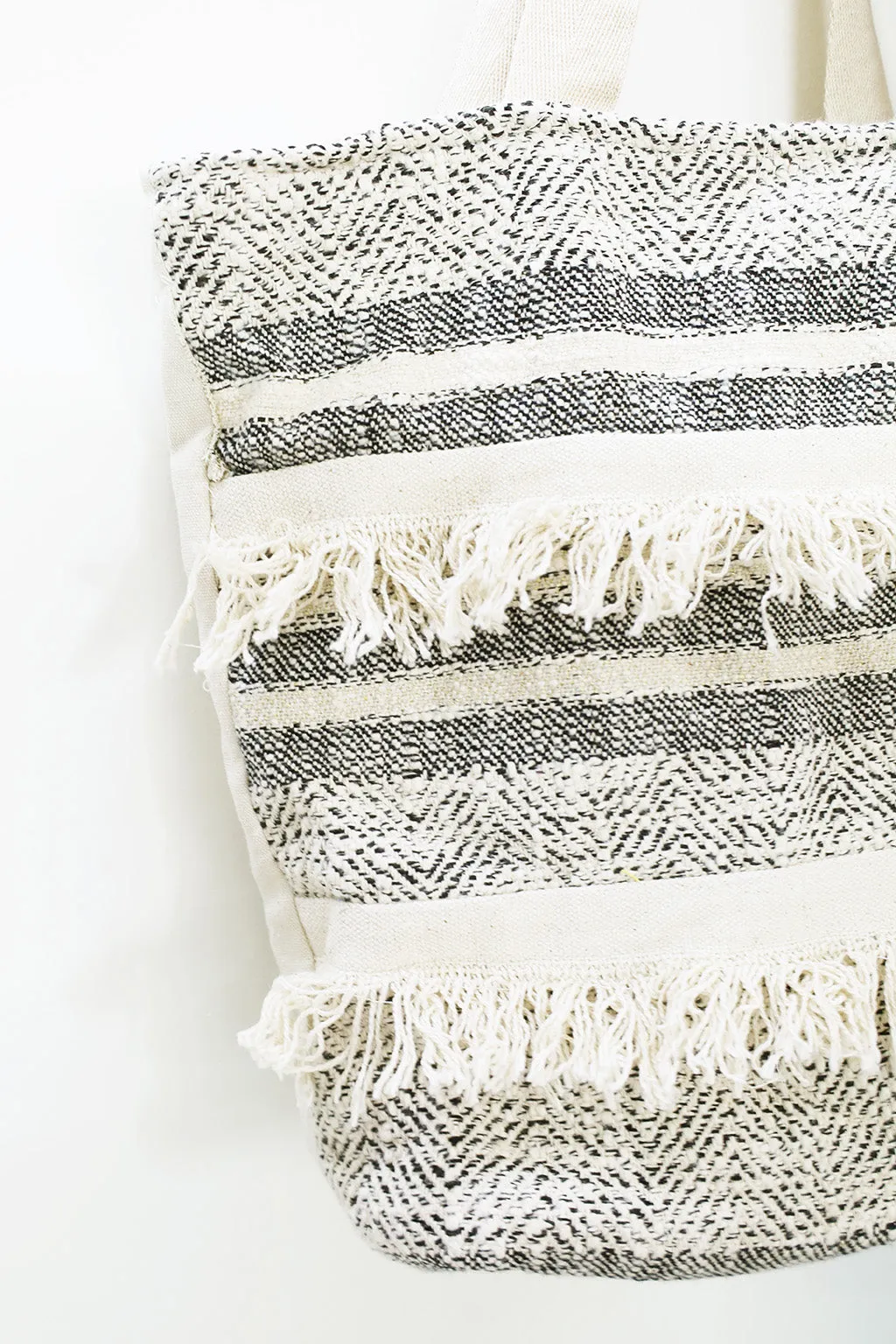 Bohemian Textured Fringes Tote Bag