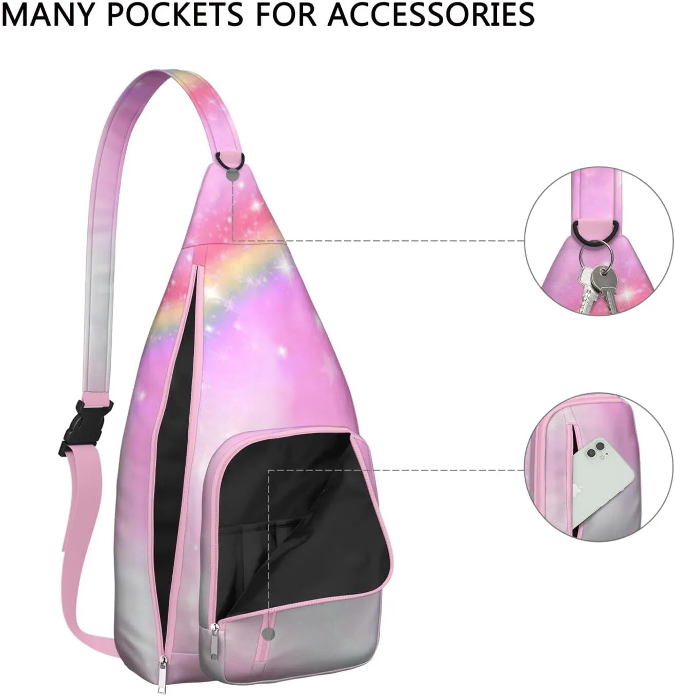 Boho Abstract Crossbody Bag Daypack for Women Men Lightweight Waterproof Sling Bag Backpack Hiking Cycling