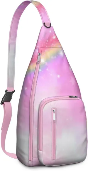 Boho Abstract Crossbody Bag Daypack for Women Men Lightweight Waterproof Sling Bag Backpack Hiking Cycling