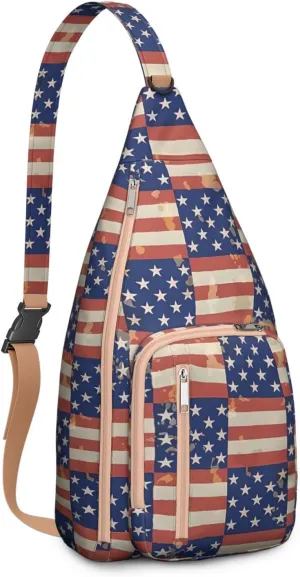 Boho Abstract Crossbody Bag Daypack for Women Men Lightweight Waterproof Sling Bag Backpack Hiking Cycling