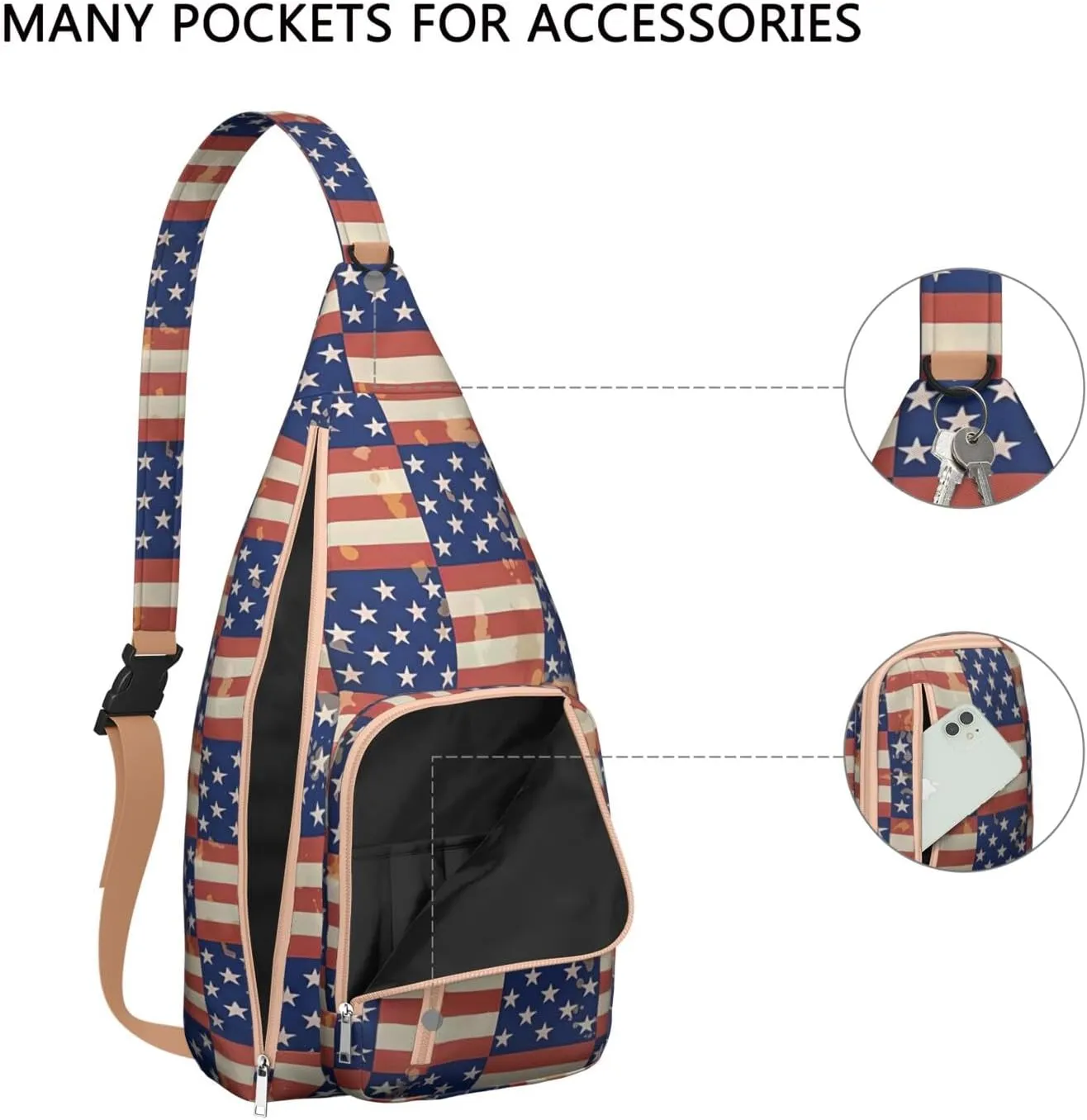 Boho Abstract Crossbody Bag Daypack for Women Men Lightweight Waterproof Sling Bag Backpack Hiking Cycling