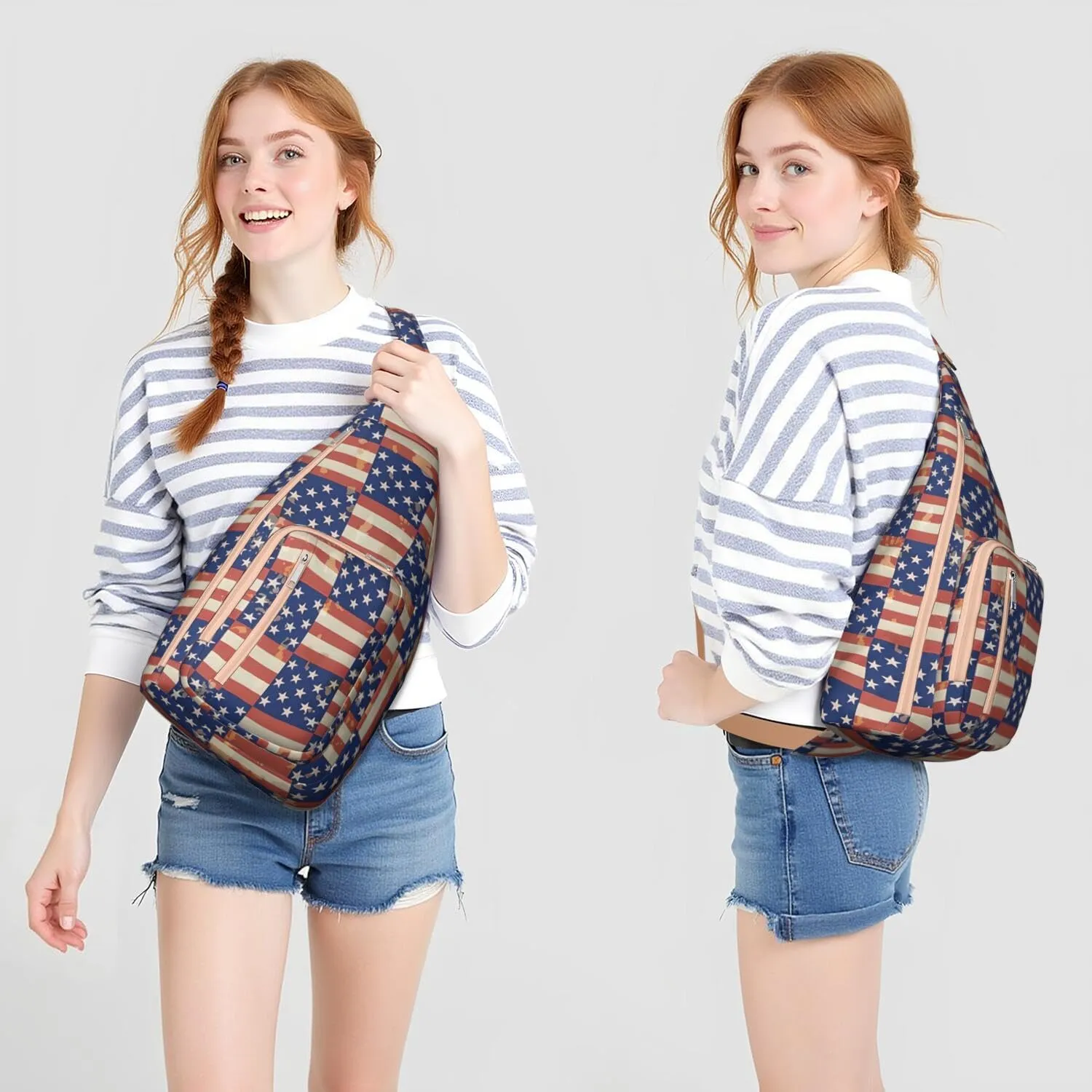 Boho Abstract Crossbody Bag Daypack for Women Men Lightweight Waterproof Sling Bag Backpack Hiking Cycling