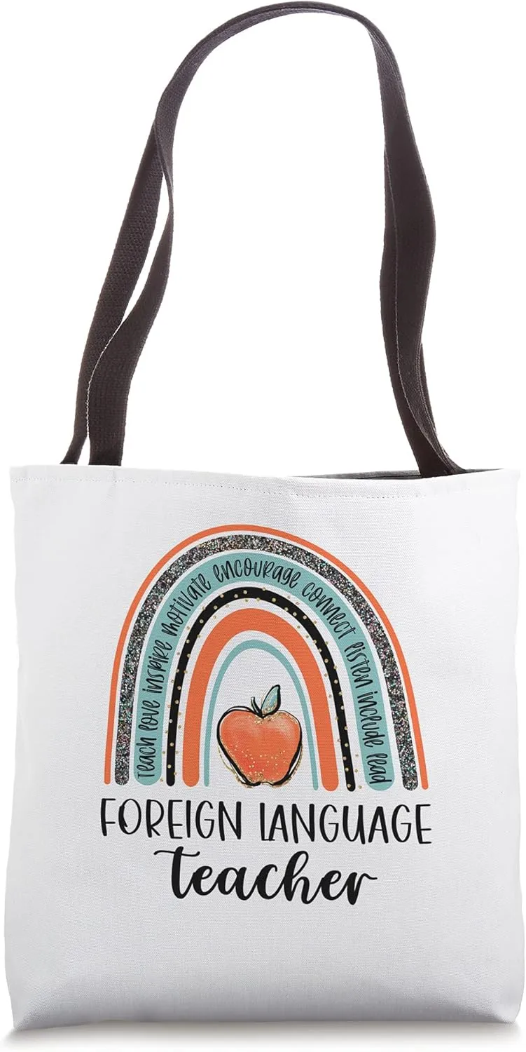 Boho Foreign Language Teacher Boho rainbow Tote Bag