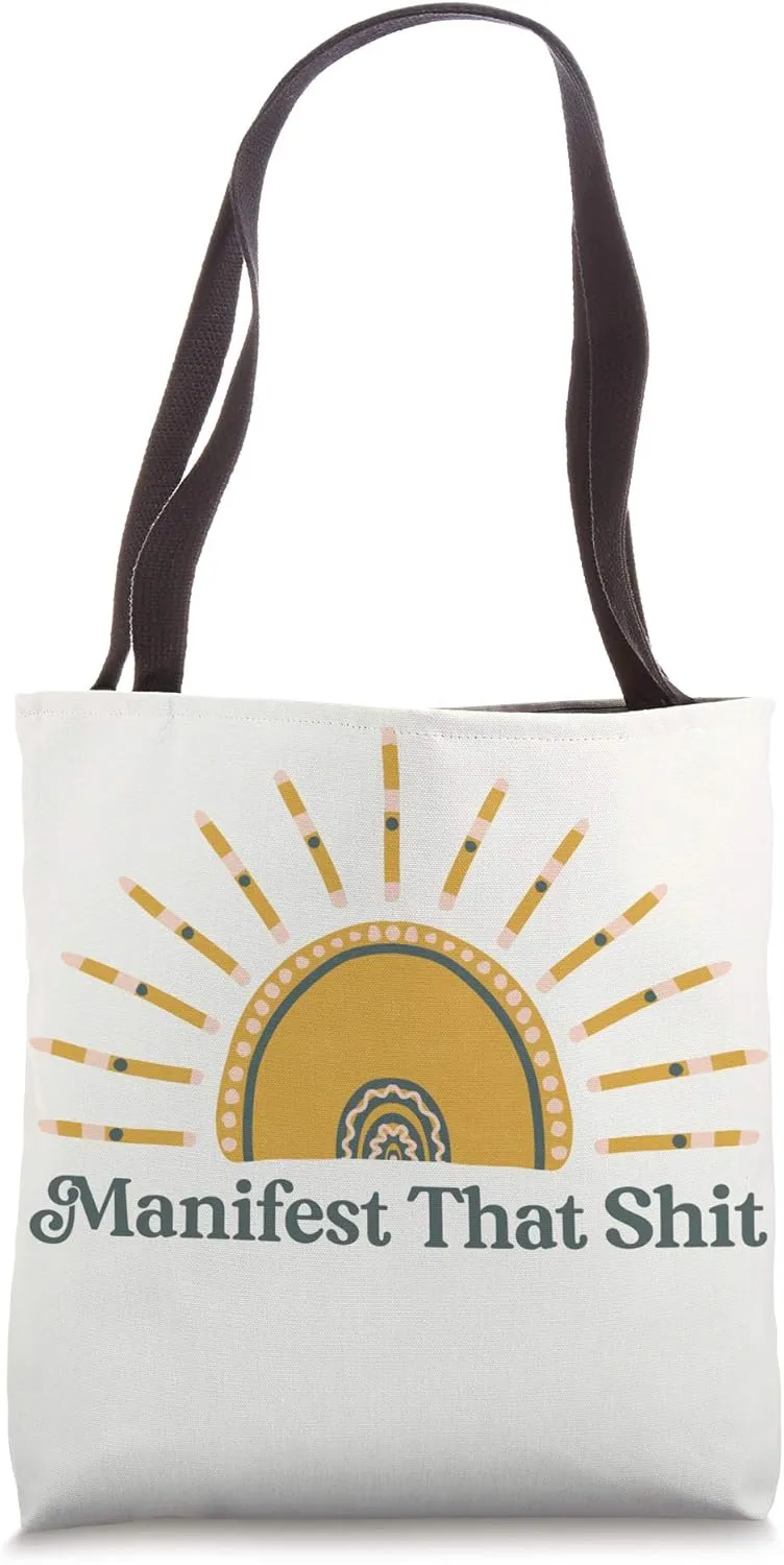 Boho Positivity Gift Manifest That Shit Law Of Attraction Tote Bag