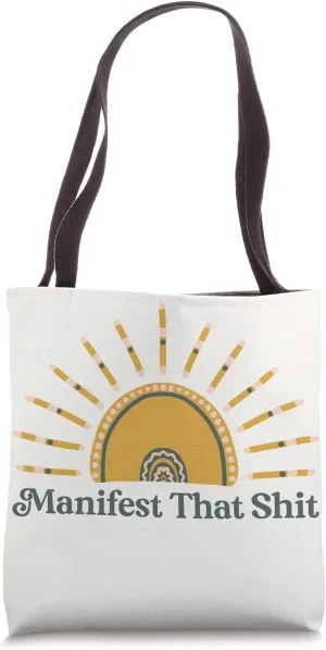 Boho Positivity Gift Manifest That Shit Law Of Attraction Tote Bag