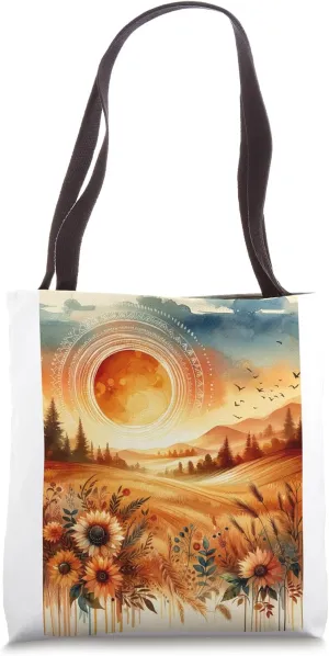 Boho Sun and Bohemian Nature - Warm Colors Tote Bag
