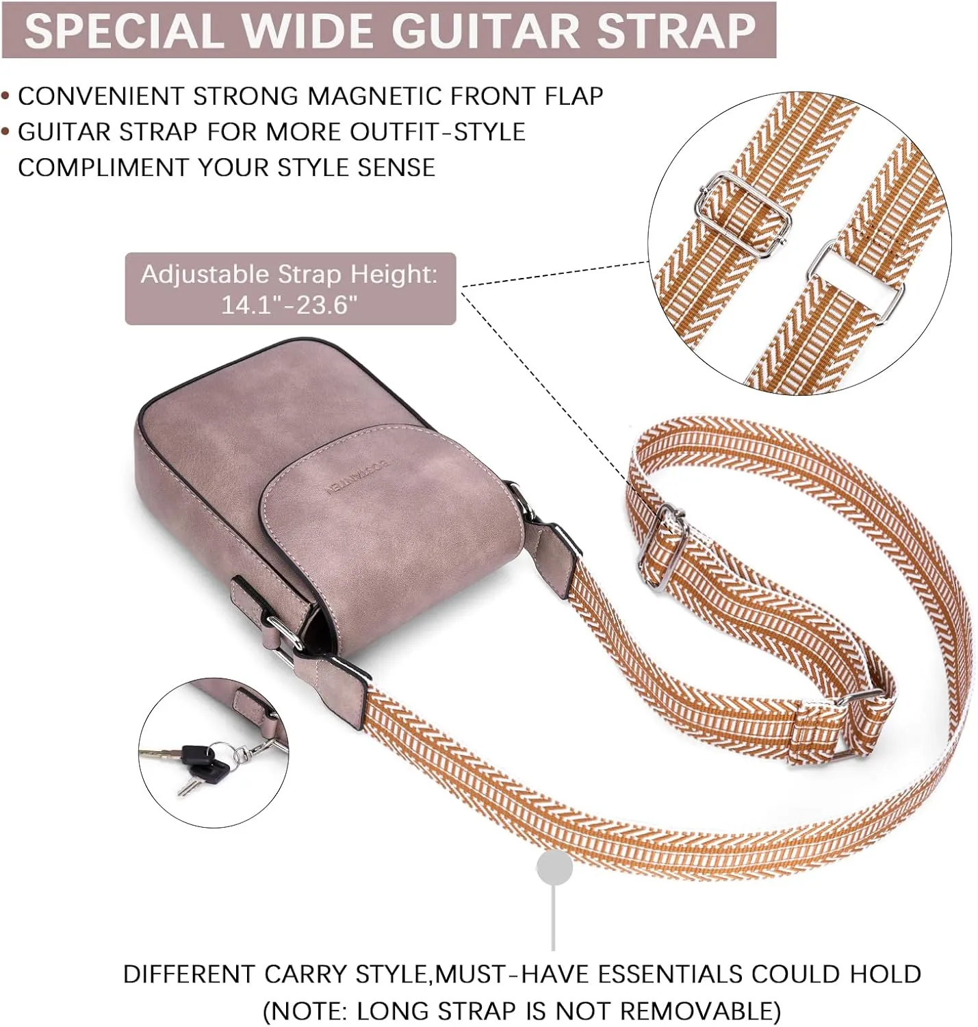 BOSTANTEN Small Crossbody Bags for Women Cell Phone Purse Leather Wallet Handbags with Card Slots