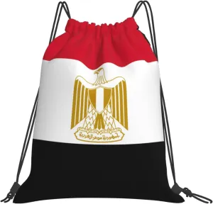 BREAUX Egyptian flag print Leisure drawstring backpack, fitness bag, foldable fit for sports travel and daily use