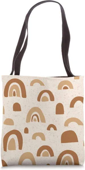 Brown And Tan Boho Arcs With Dotted Pattern Tote Bag