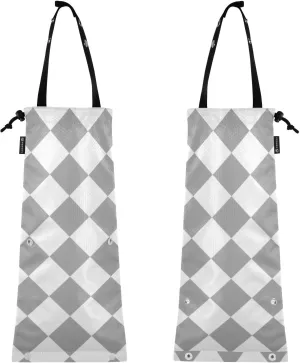 Buffalo Plaid Check Gray White Car Garbage Bag Hanging Reusable Trash Bag Travel Garbage For Car 2 Pack Small Garbage bag For Car