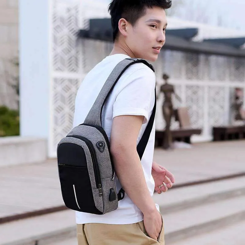 Business Style Oxford Solid Shoulder Crossbody Bag for Men