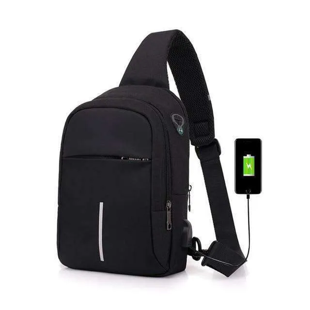 Business Style Oxford Solid Shoulder Crossbody Bag for Men