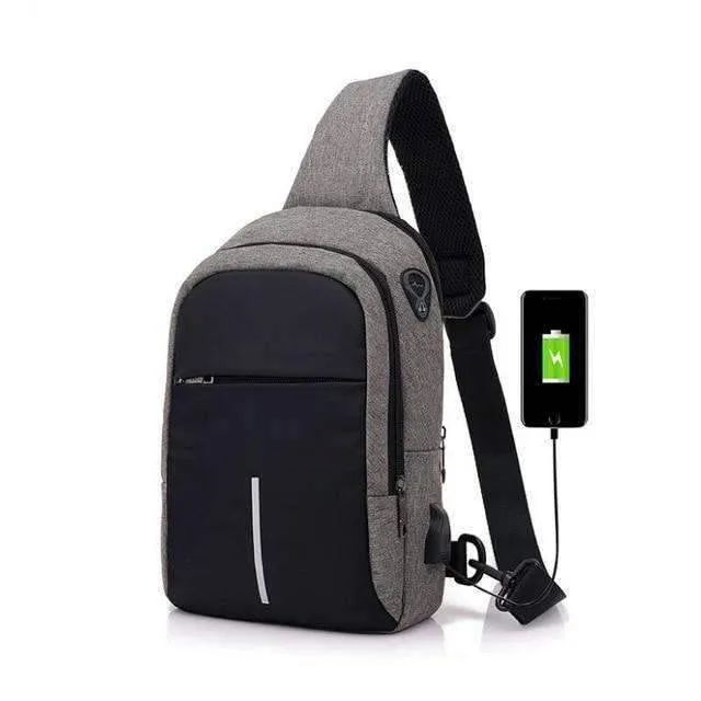 Business Style Oxford Solid Shoulder Crossbody Bag for Men