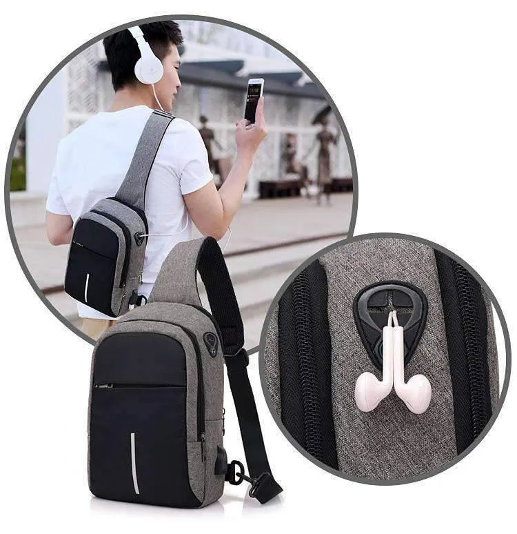 Business Style Oxford Solid Shoulder Crossbody Bag for Men