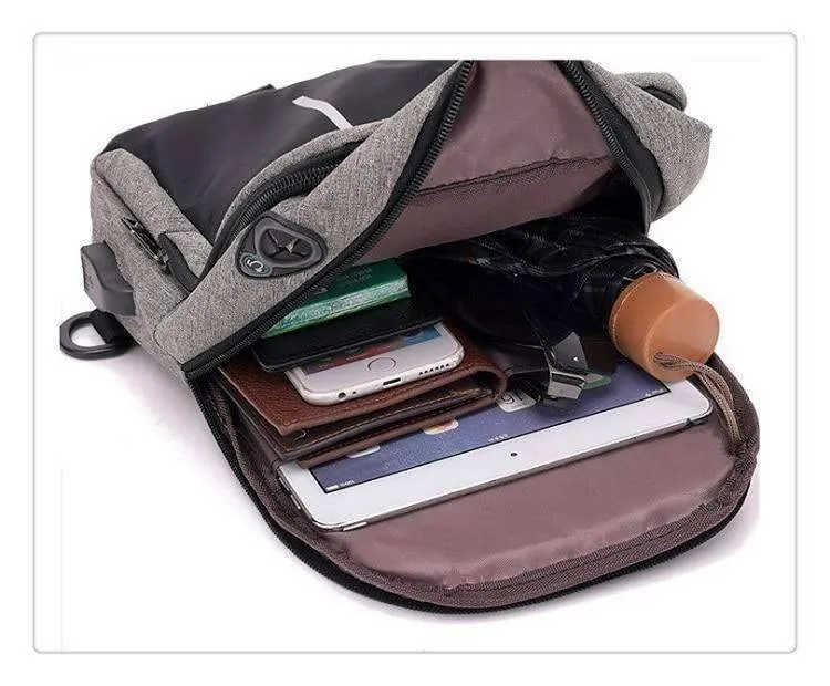 Business Style Oxford Solid Shoulder Crossbody Bag for Men