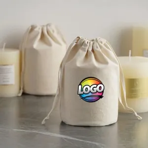 Candle Packaging Bag, Round Bottom bag for candles, Cotton Drawstring Bag, Dust bag for candles, Candle Bag