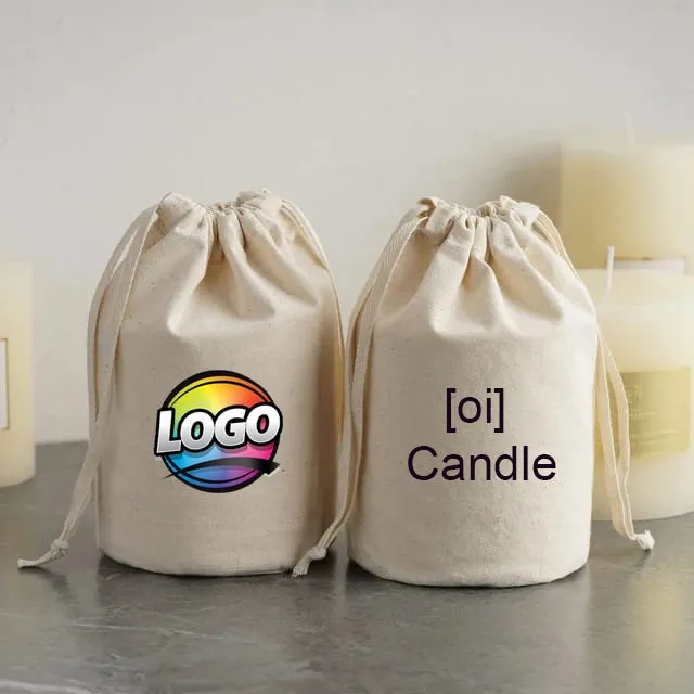 Candle Packaging Bag, Round Bottom bag for candles, Cotton Drawstring Bag, Dust bag for candles, Candle Bag