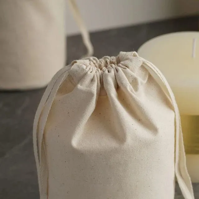 Candle Packaging Bag, Round Bottom bag for candles, Cotton Drawstring Bag, Dust bag for candles, Candle Bag