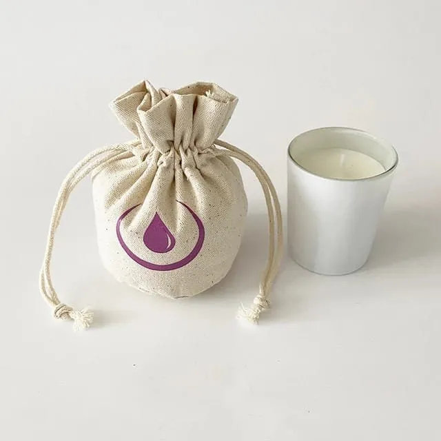 Candle Packaging Bag, Round Bottom bag for candles, Cotton Drawstring Bag, Dust bag for candles, Candle Bag