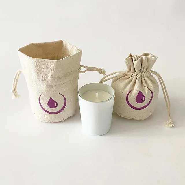 Candle Packaging Bag, Round Bottom bag for candles, Cotton Drawstring Bag, Dust bag for candles, Candle Bag