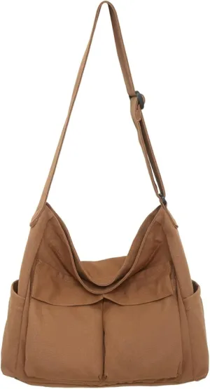 Canvas Crossbody Bag Corduroy Multi-Pocket Shoulder Tote 2025 Unisex College Casual Couple Daily Bag Work