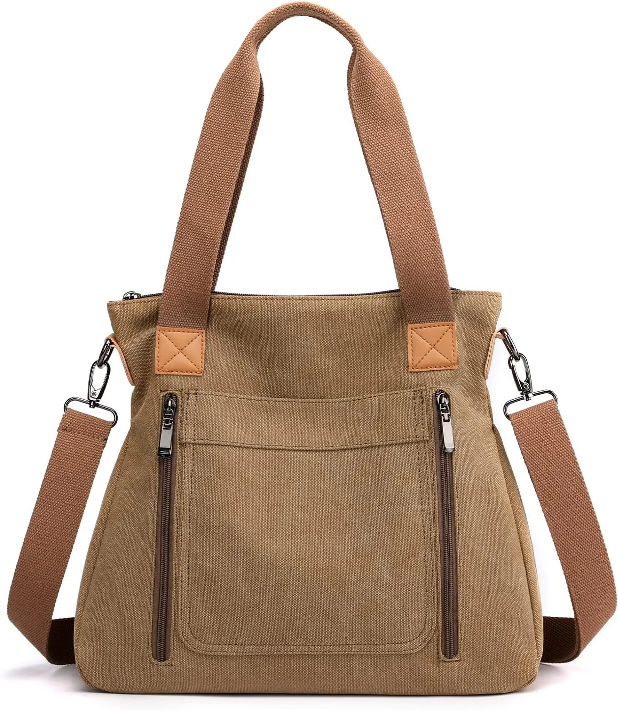 Canvas Crossbody Bags for Women Trendy Tote Purses Work Shoulder Multi-pocket Handbags