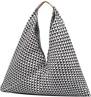 Canvas Handbag for Women - Ethnic Style Tote Top Handle Summer Beach Large Shoulder Bag