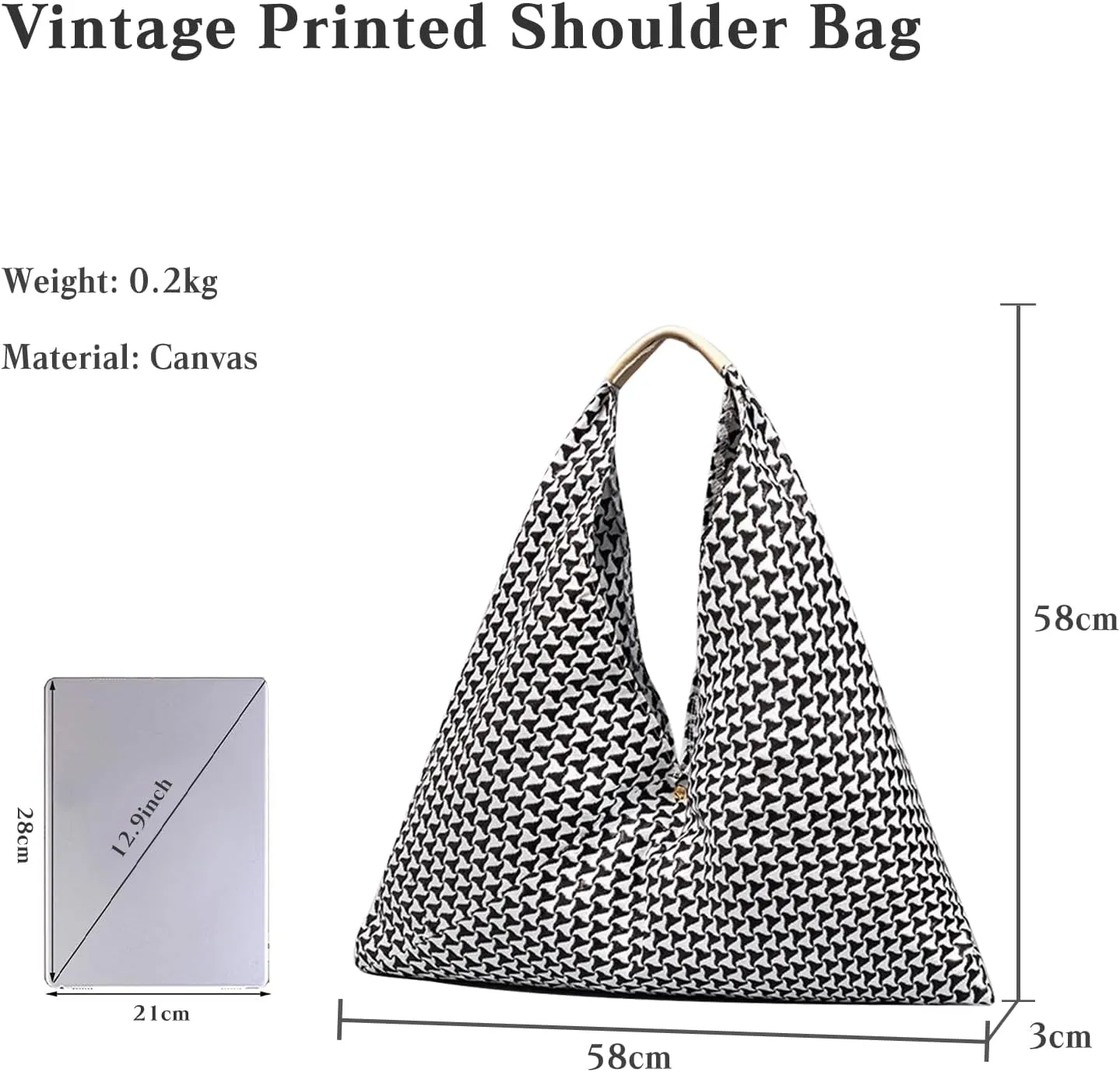 Canvas Handbag for Women - Ethnic Style Tote Top Handle Summer Beach Large Shoulder Bag