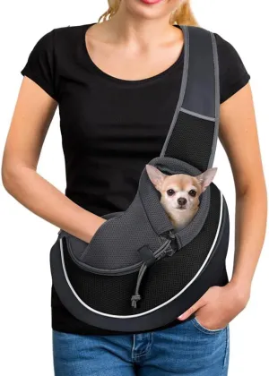 Carrying Pets Bag Women Outdoor Portable Crossbody Bag for Dogs Cats Pet Products, Material Oxford, Color: Black, Size: M (6-10 Kg), Features: Safe, Portable and Breathable, Color : Black
