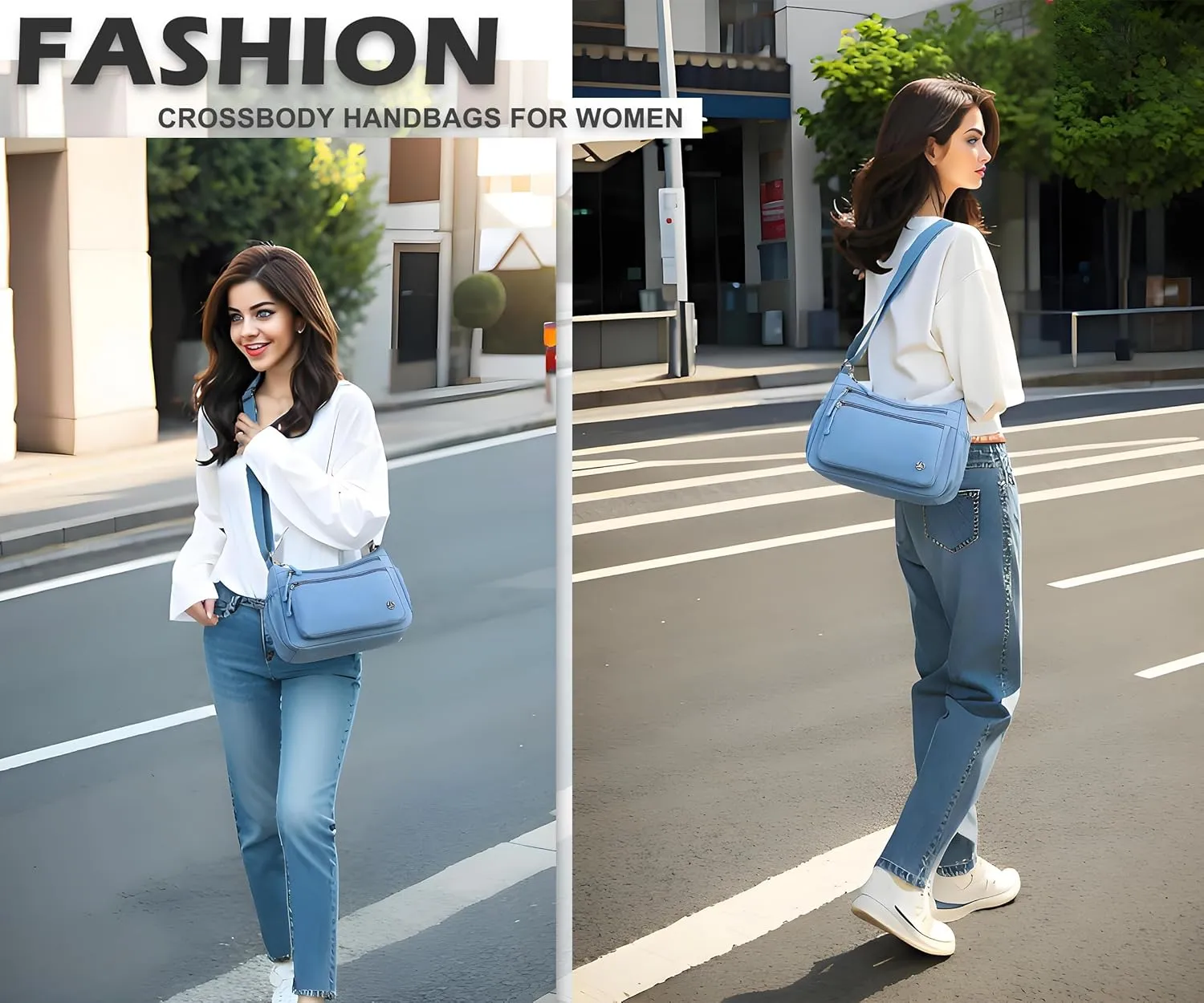 Casual Crossbody Bag with Anti Theft Pocket - Women Lightweight Water-Resistant Purse Bag