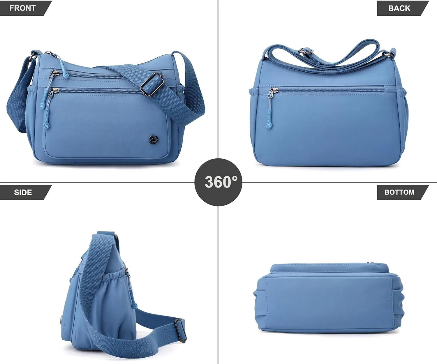Casual Crossbody Bag with Anti Theft Pocket - Women Lightweight Water-Resistant Purse Bag