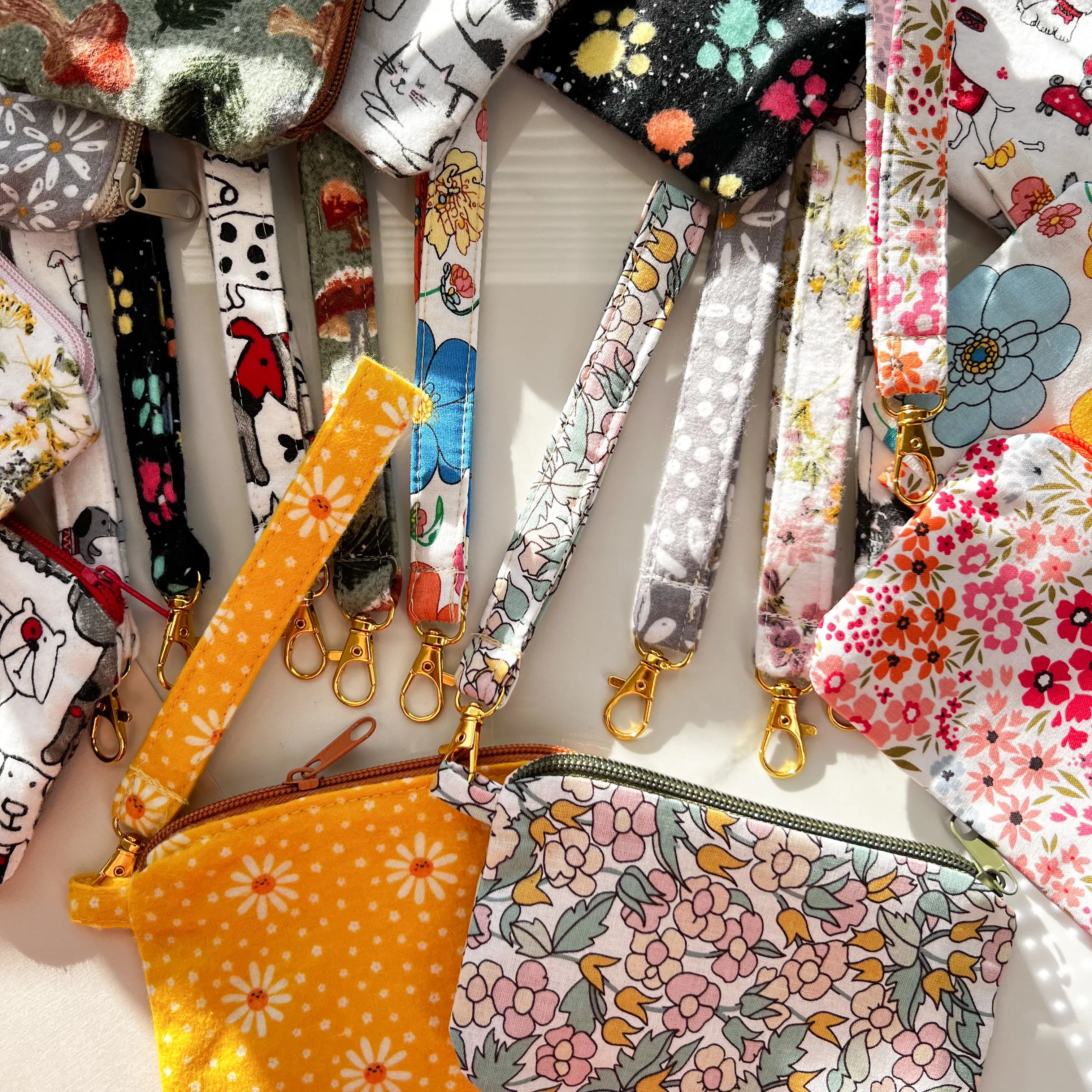 Cat Design Zipper Pouch with Wristlet, Cute Zipper Pouch