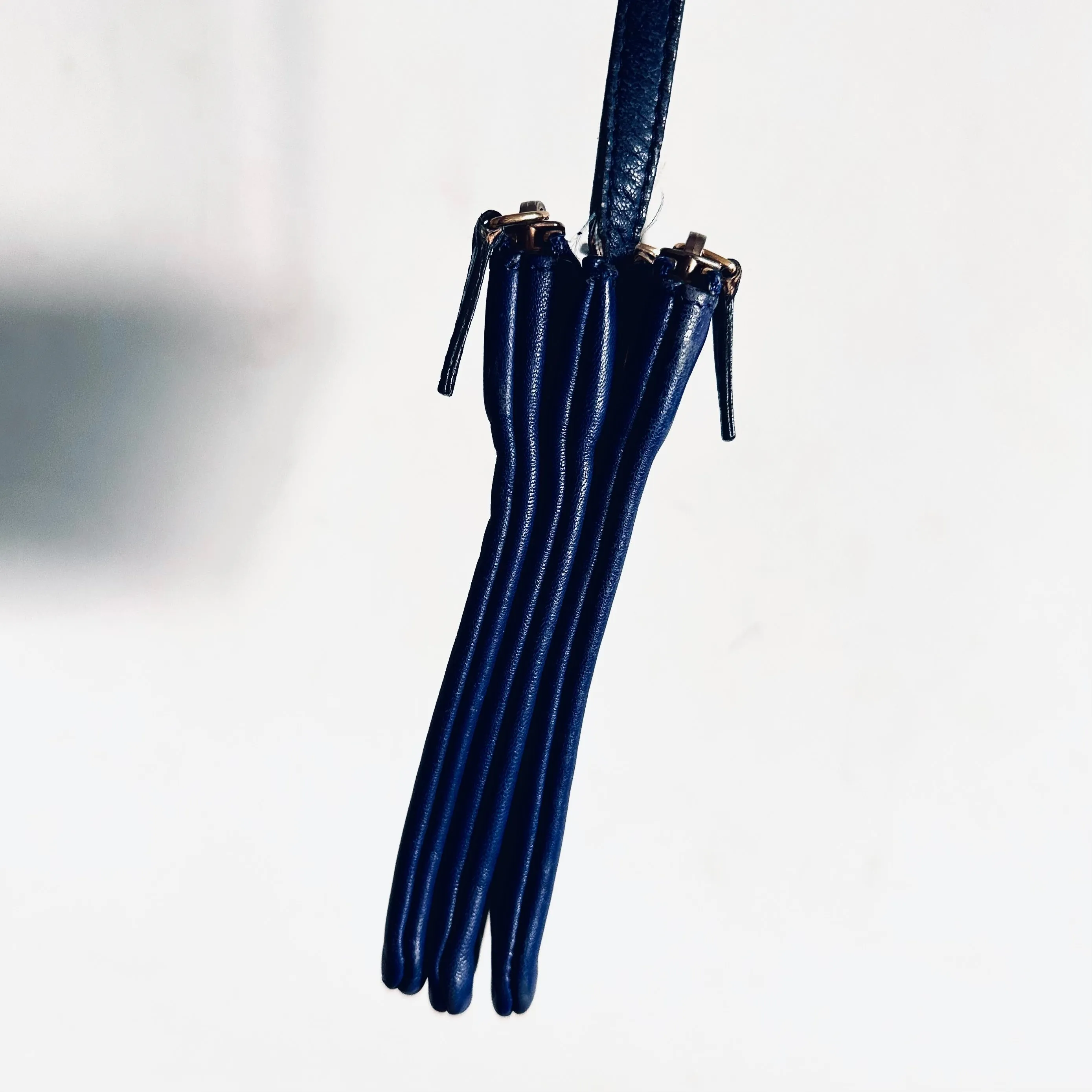Celine Royal Blue GHW Small Trio Monogram Logo Shoulder Sling Bag Pouch Clutch