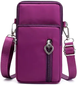 Cell Phone Bag Water Resistant Crossbody Travel Purse Sport Arm Bag Wallet Mini Shoulder Handbag with Adjustable Strap