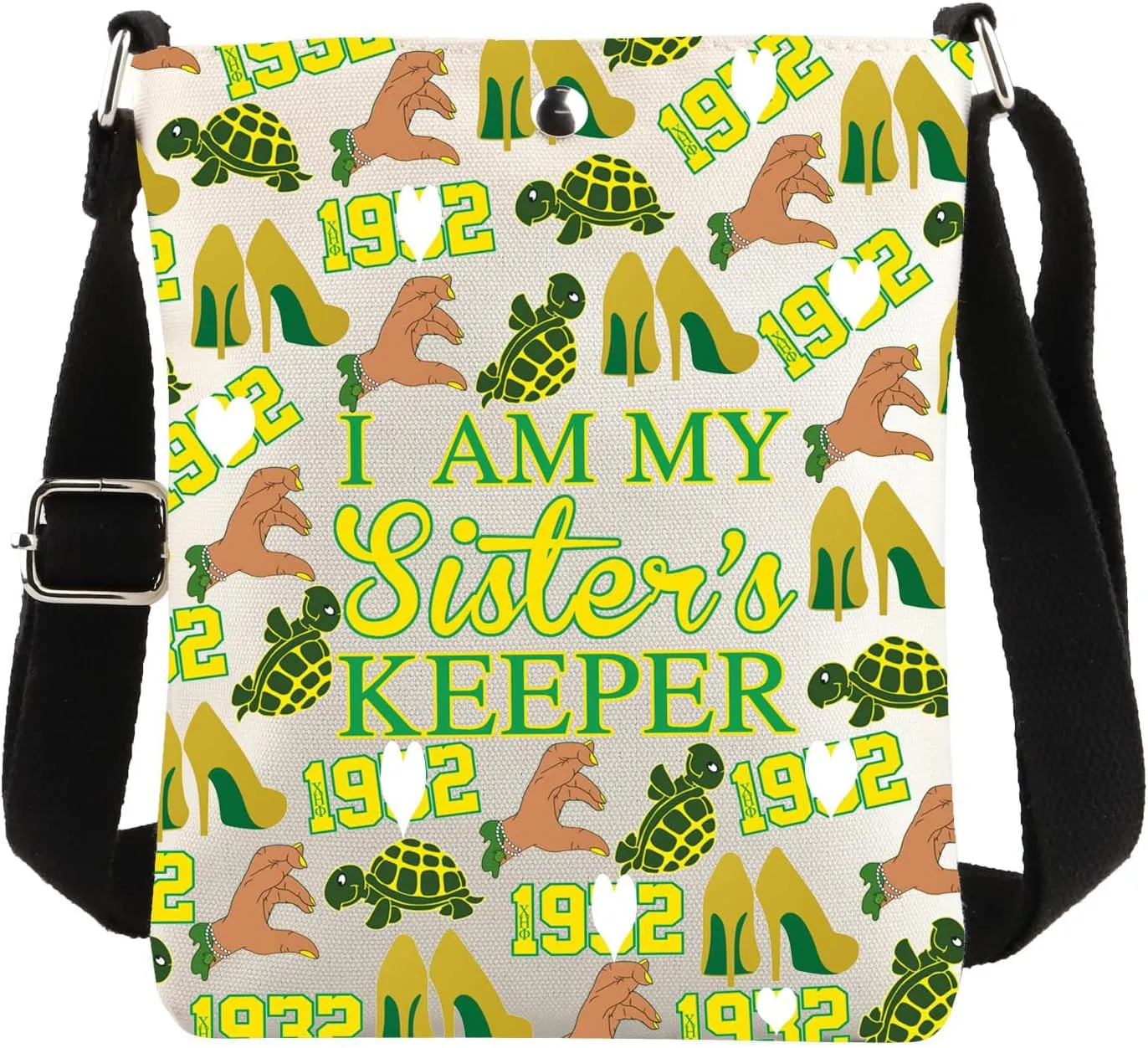 CENWA Nurses Green and Yellow Crossbody Bag Nursing Sorority Gift