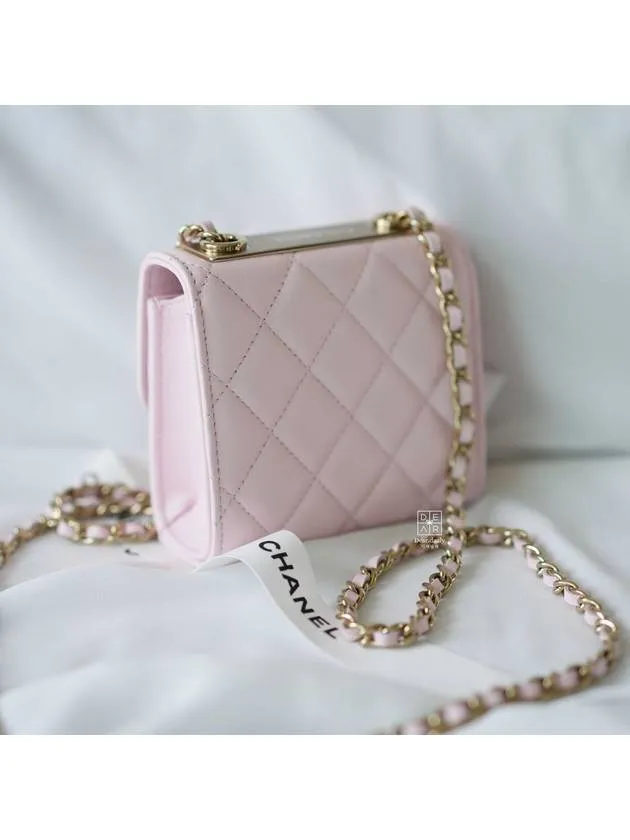 Chanel Mini Chain Attractive Bag Waterproof Cross CC Leather Logo Pink