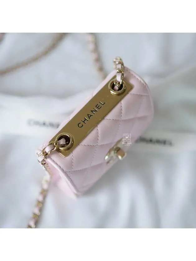 Chanel Mini Chain Attractive Bag Waterproof Cross CC Leather Logo Pink