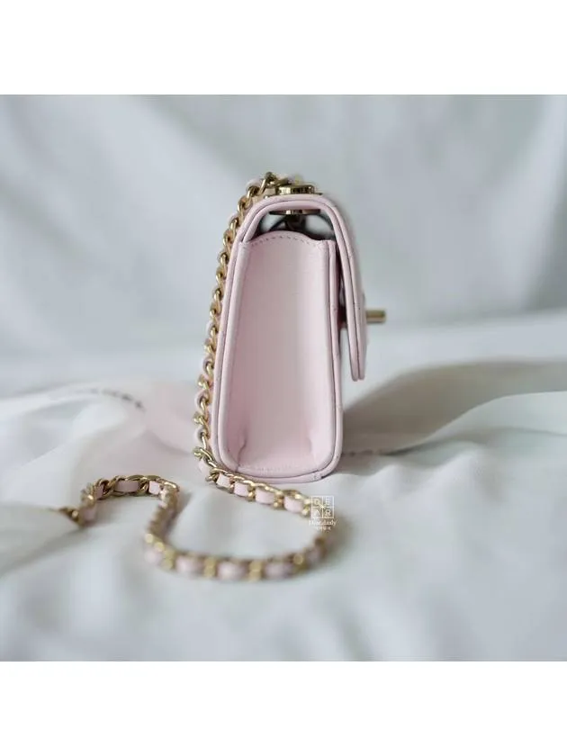 Chanel Mini Chain Attractive Bag Waterproof Cross CC Leather Logo Pink