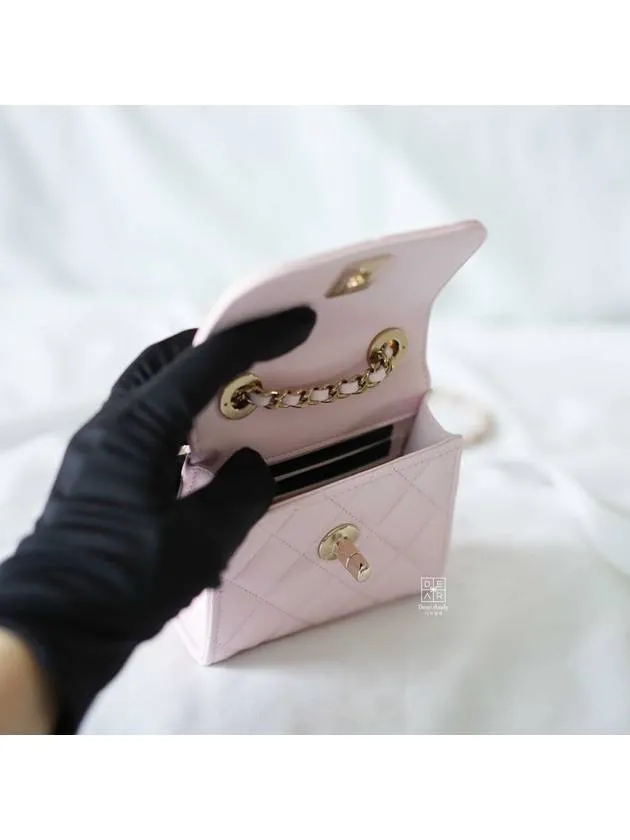 Chanel Mini Chain Attractive Bag Waterproof Cross CC Leather Logo Pink