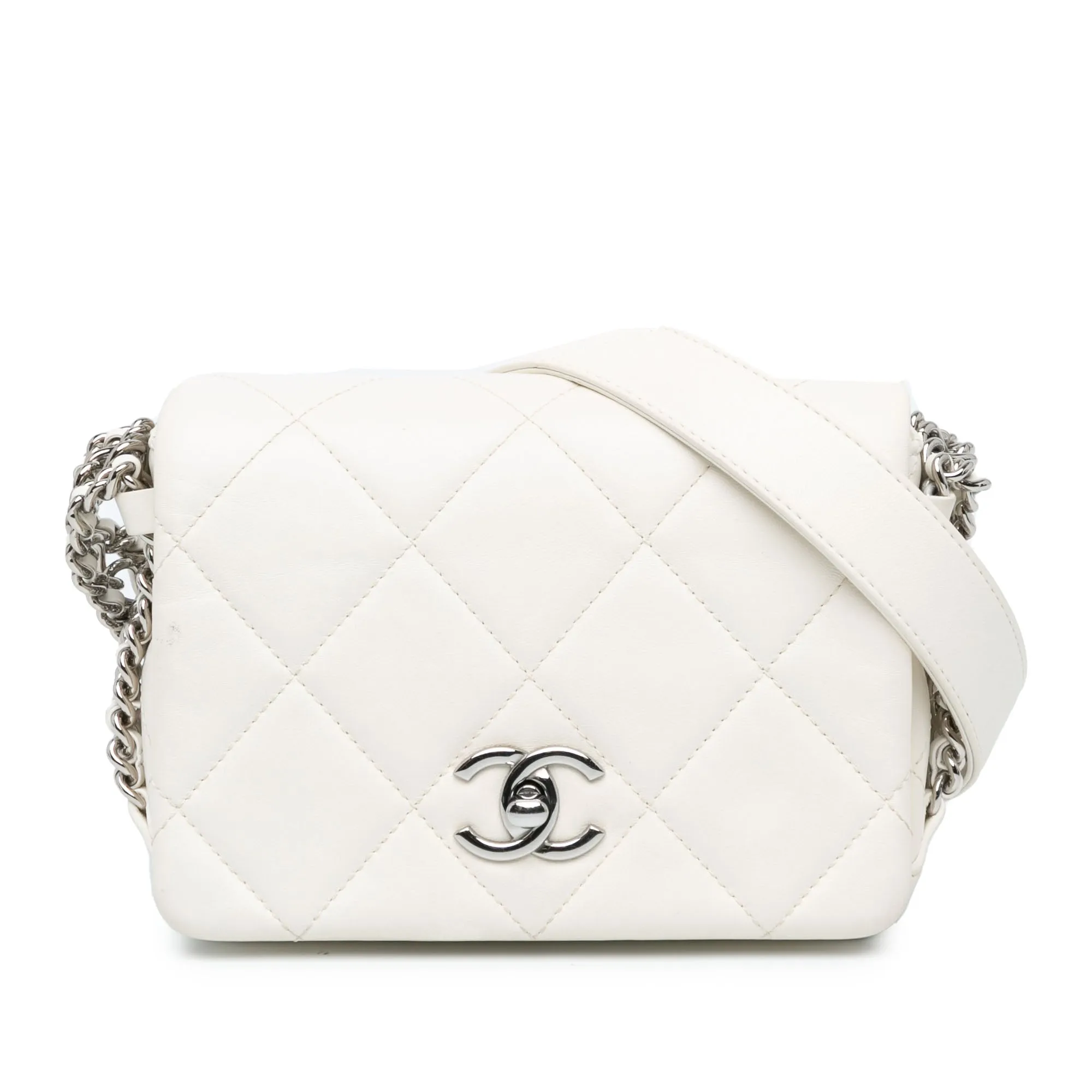 Chanel Mini Quilted Lambskin Chain Rows Flap