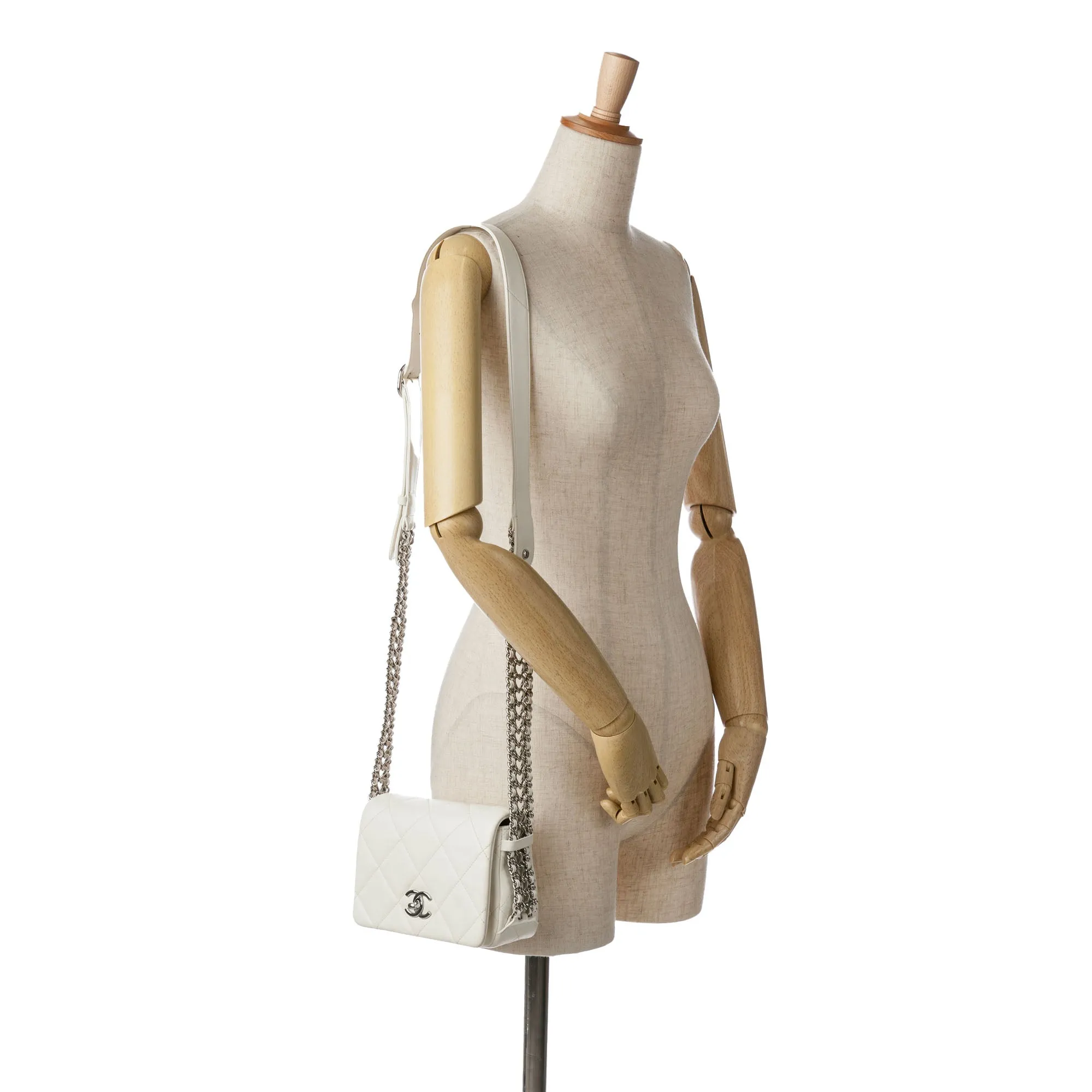 Chanel Mini Quilted Lambskin Chain Rows Flap