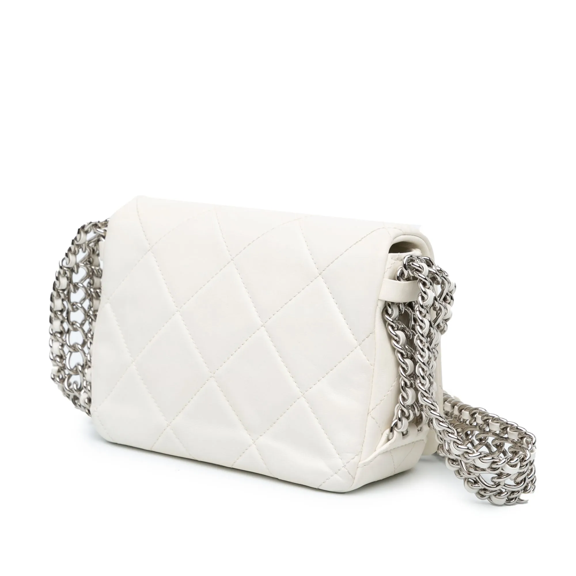Chanel Mini Quilted Lambskin Chain Rows Flap
